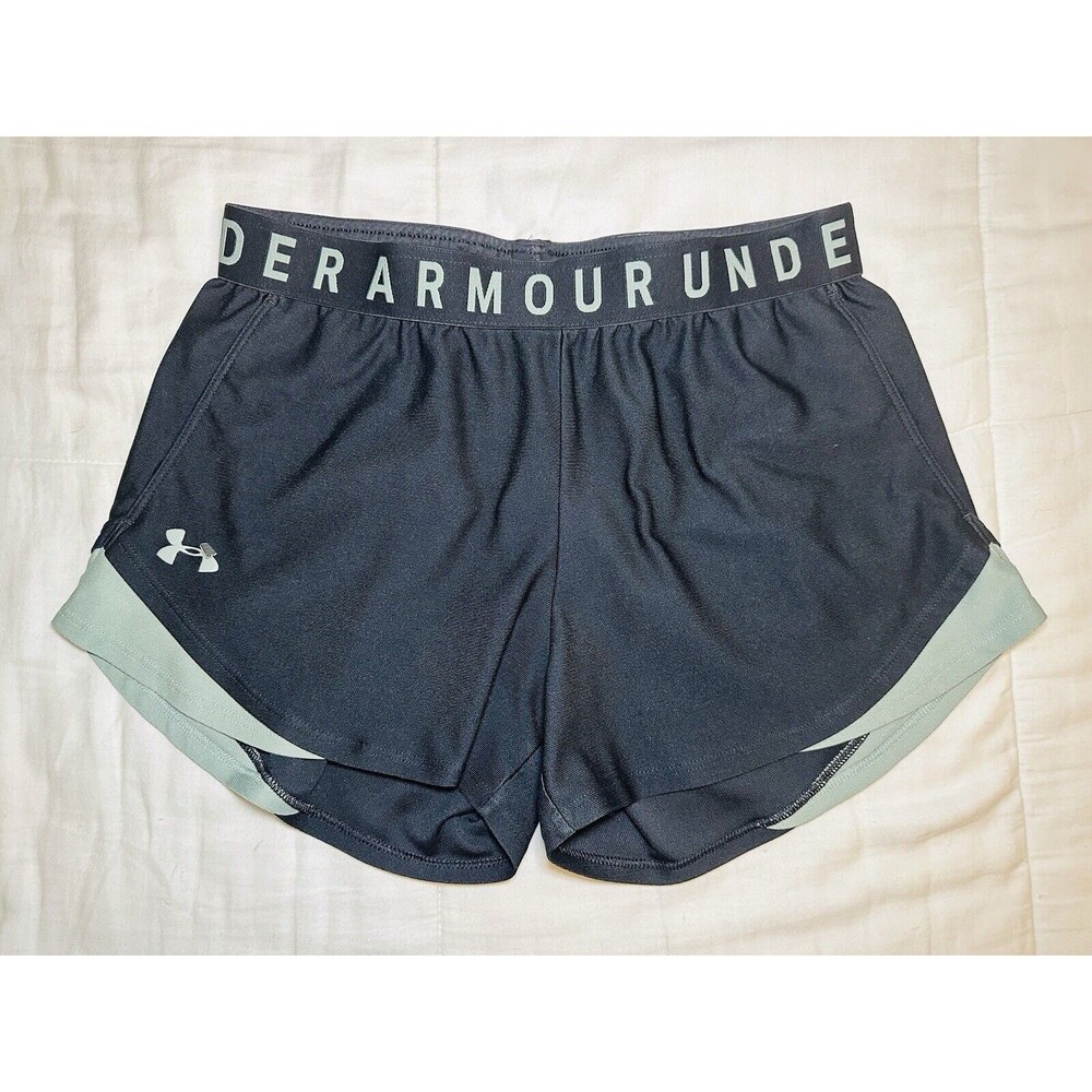 UNDER ARMOUR Black & Green Athletic Pull-On Shorts Women's‎ SMALL *Flaw*